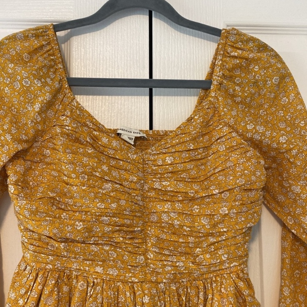 American Eagle Floral Yellow Mini Dress - Picture 3 of 11